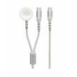 SWISSTEN OPLETENÝ MAGNETICKÝ KABEL 2v1 PRO APPLE WATCH A USB-C, USB-C 1.2 M BÍLÝ