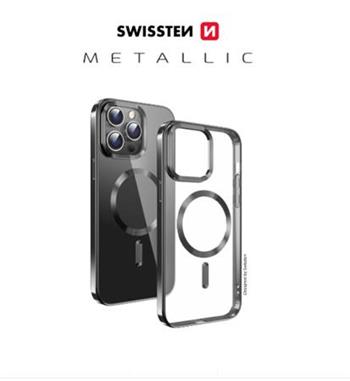 SWISSTEN POUZDRO CLEAR JELLY MagStick METALLIC PRO IPHONE 16 PLUS ČERNÉ