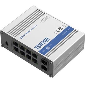 Teltonika PoE+ Unmanaged Switch 8, 10/100/1000, 2x SFP ports - TSW200