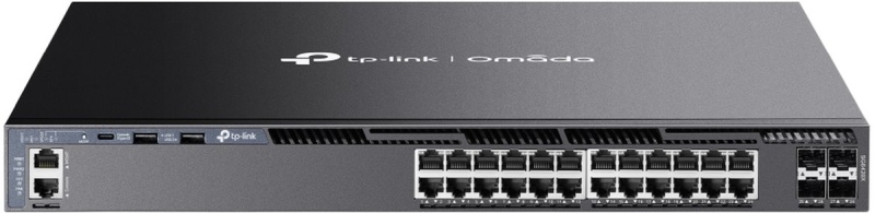 TP-Link SG6428X Omada 24 portový gigabitový RJ45 stackable L3 switch, 4×10 Gbps SFP+ sloty