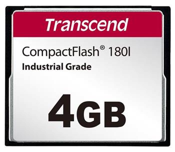 Transcend 4GB INDUSTRIAL TEMP CF180I CF CARD, (MLC) paměťová karta (SLC mode), 8