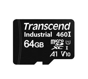 Transcend 64GB microSDXC460I UHS-I U1 V10 A1 3K P/E (3D TLC) průmyslová paměťová