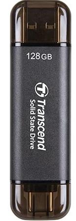 Transcend ESD310C 128GB, External SSD, USB 10Gbps Type C/A, 1050MB/R, 700MB/W, černý