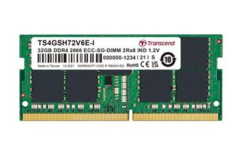 Transcend paměť 32GB Industrial ECC SODIMM DDR4 2666 2Rx8 2Gx8 CL19 1.2V