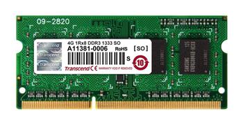 Transcend paměť 4GB DDR3 SO-DIMM 1333Mhz CL9 1Rx8