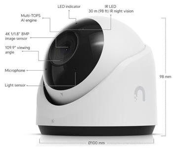 Ubiquiti G6 Turret - UniFi Protect kamera, 8MP, bílá