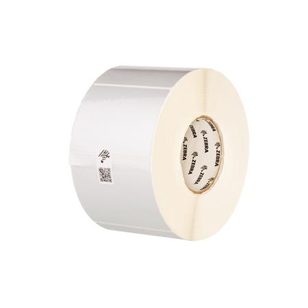 Zebra Label, Polyester, 76.2mmx76.2mm; Thermal Transfer, Z-ULTIMATE 3000T SILVER, Permanent Adhesive, 25mm Core